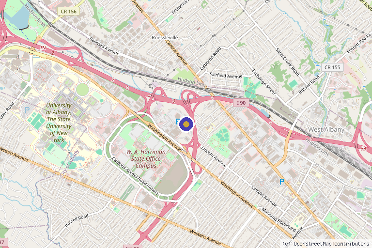 Map showing the location of Performance Medicine in Albany, NY