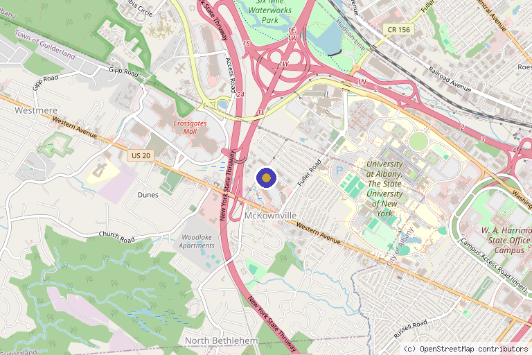 Map showing the location of Vigour Aesthetics & Wellness in Albany, NY