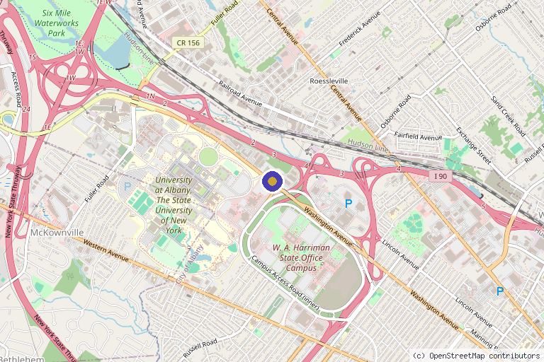 Map showing the location of Todd Shatynski, M.D. in Albany, NY