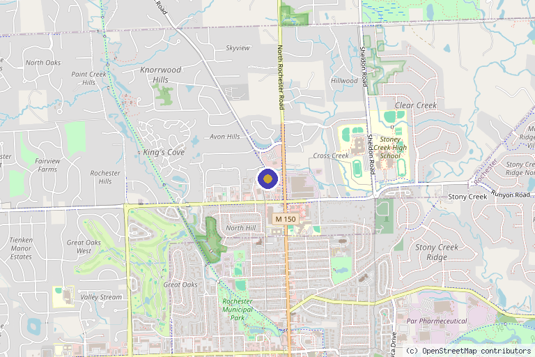 Map showing the location of The DRIPBaR Rochester Hills in Rochester Hills, MI