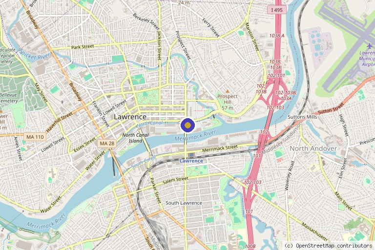 Map showing the location of Beauty by Shei in Lawrence, MA