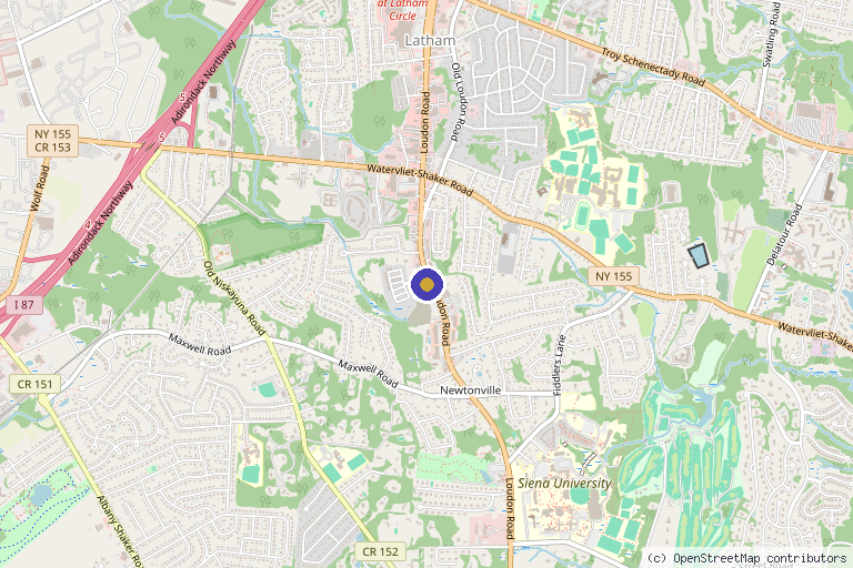 Map showing the location of Ehden Medical in Latham, NY