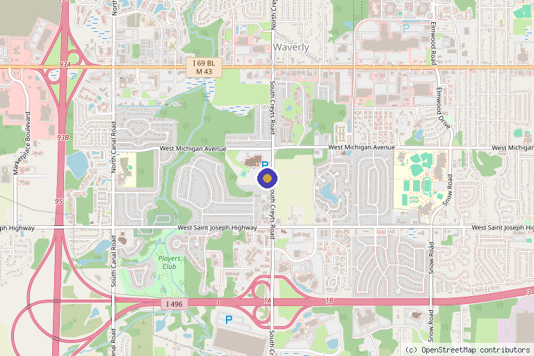 Map showing the location of Gilead Healing Center in Lansing, MI