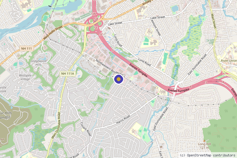 Map showing the location of BioRestore NH in Nashua, NH