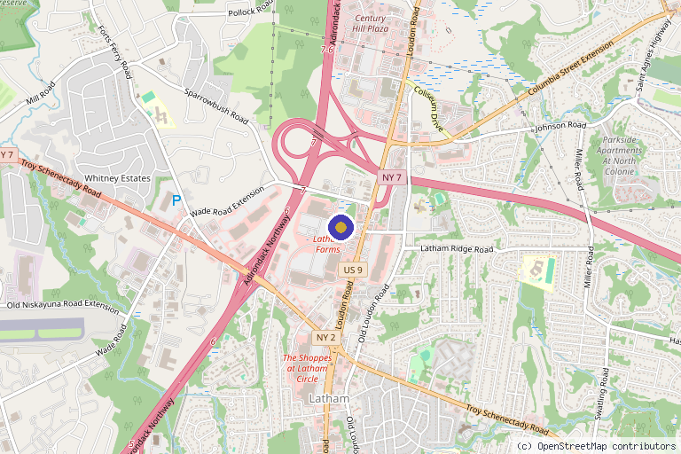 Map showing the location of VIP IV MED SPA in Latham, NY