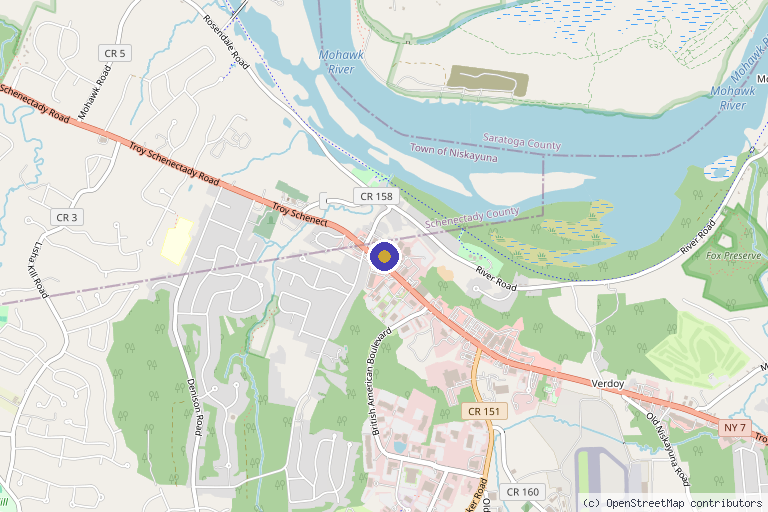 Map showing the location of Skin Society Medspa and Training Center in Latham, NY