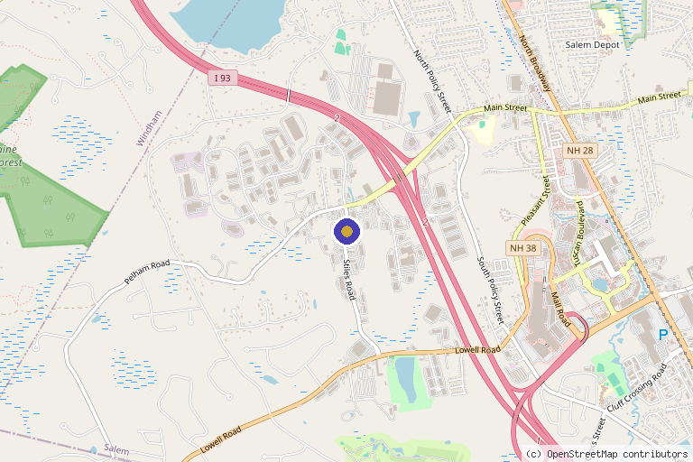 Map showing the location of The Medical Skin Clinic in Salem, NH