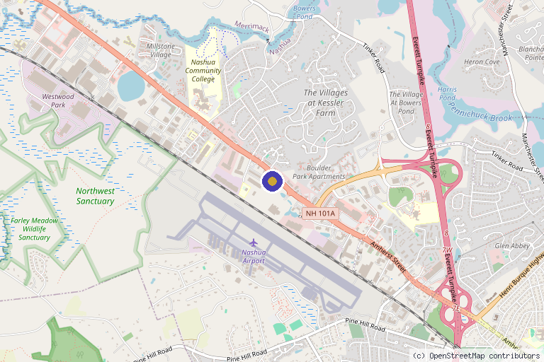 Map showing the location of Oasis Therapeutics - TMS and Ketamine Therapy Nashua in Nashua, NH