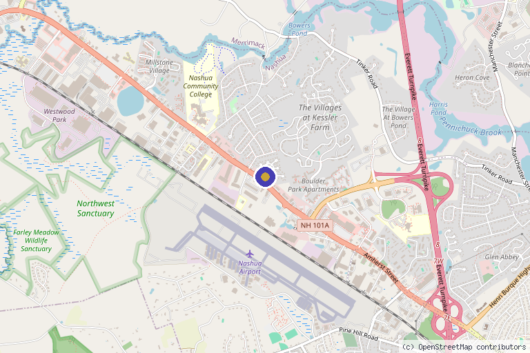 Map showing the location of Couture Med Spa in Nashua, NH