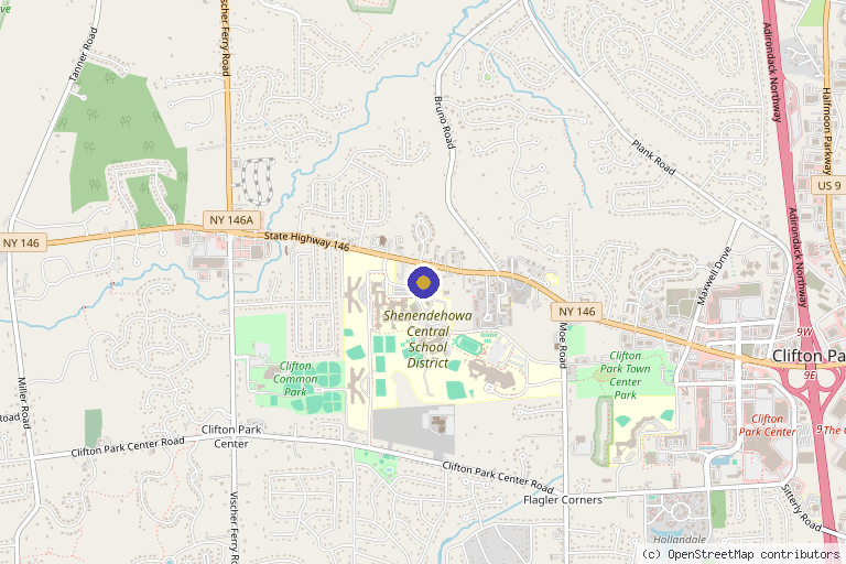 Map showing the location of Renew Medical Aesthetics & Wellness in Clifton Park, NY