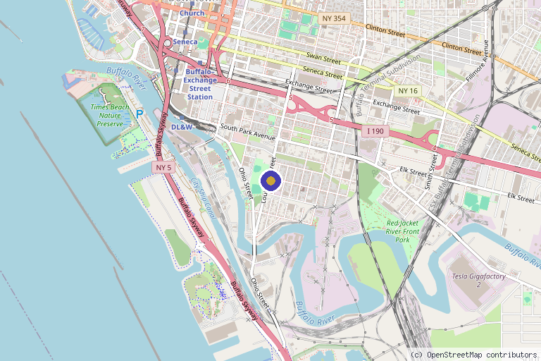 Map showing the location of Ethereal Beauty Buffalo in Buffalo, NY