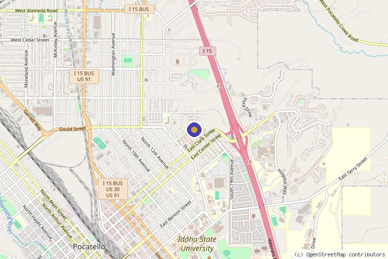 Map showing the location of Optimal Hormones Plus in Pocatello, ID