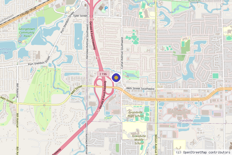 Map showing the location of Natural Health Improvement Center in Grandville, MI