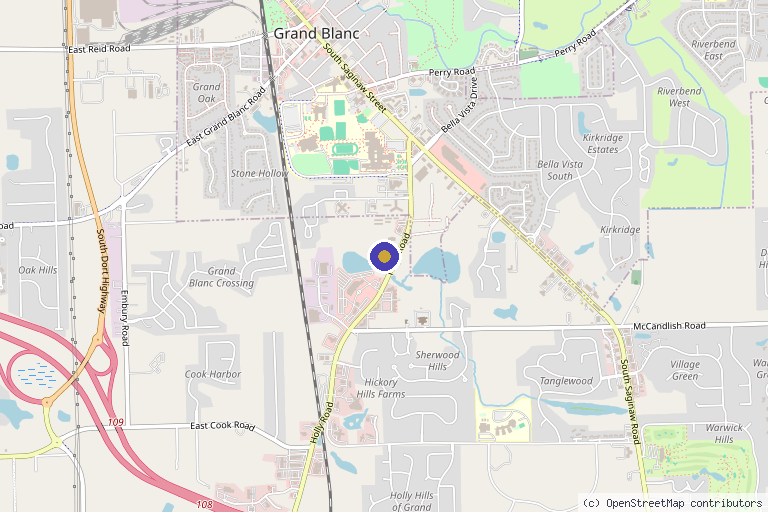 Map showing the location of Beauti Pharm Med Spa in Grand Blanc, MI