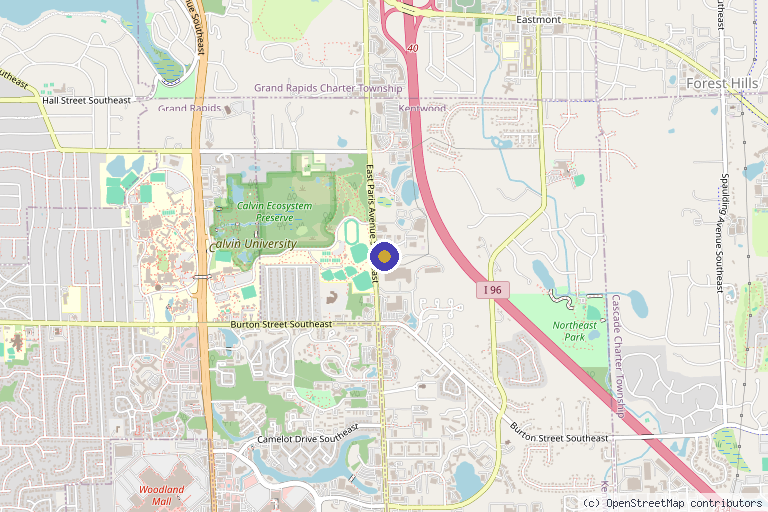 Map showing the location of Dermatology Associates of West Michigan in Grand Rapids, MI
