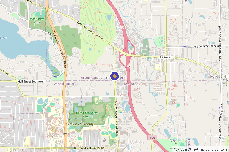 Map showing the location of RegenCen: Dr. Gustav Lo, MD in Grand Rapids, MI