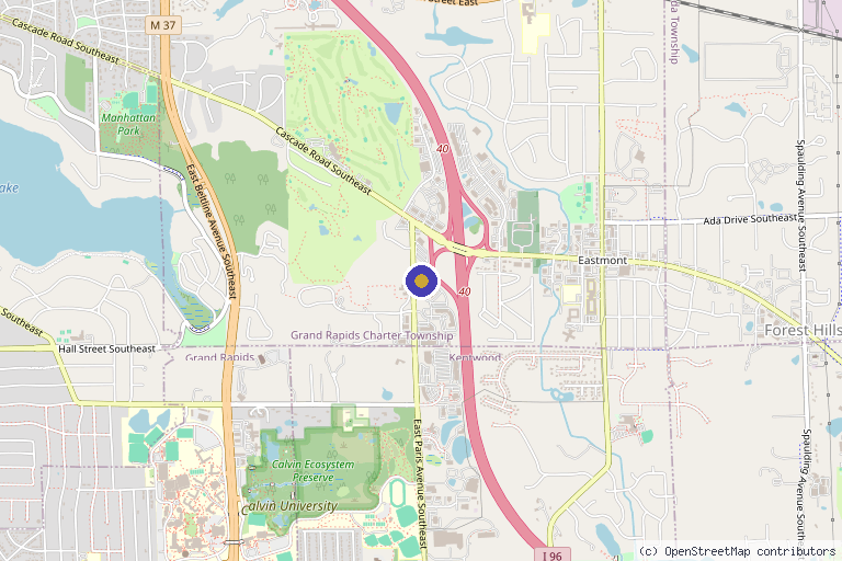 Map showing the location of Wellness Theory MI in Grand Rapids, MI