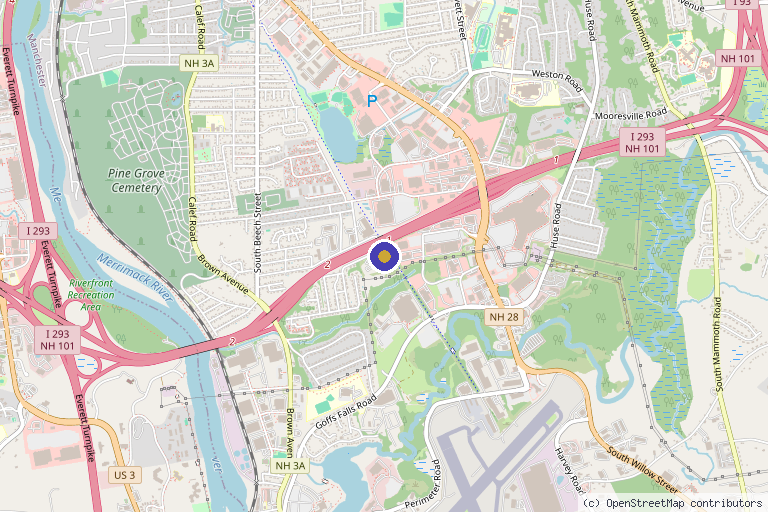 Map showing the location of Pellé Medical Spa in Manchester, NH