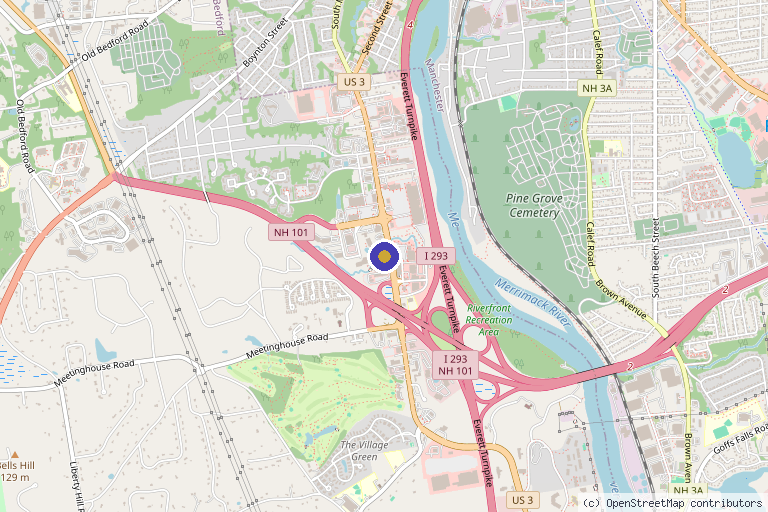 Map showing the location of Integrated Health Alliance in Bedford, NH