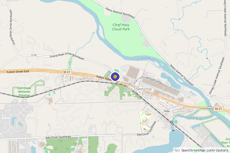 Map showing the location of GenAge Center in Ada, MI