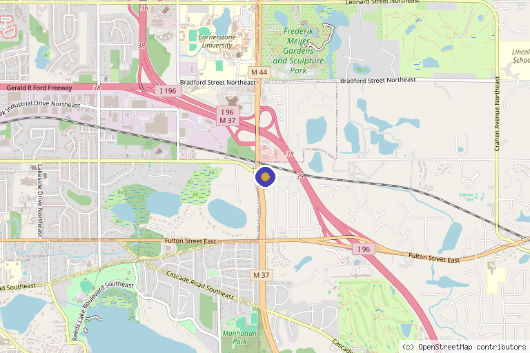 Map showing the location of REMEDY Hair Restoration & Medical Spa in Grand Rapids, MI