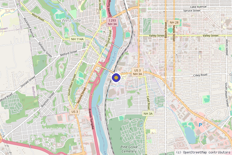 Map showing the location of Revitalized Performance in Manchester, NH