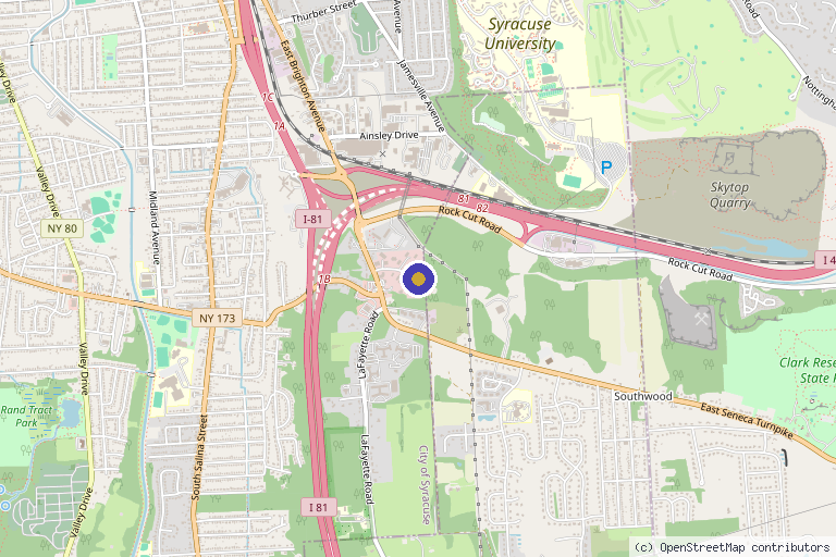 Map showing the location of Life Source Light Therapy in Syracuse, NY