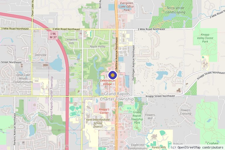 Map showing the location of Urban You Medical Aesthetics and Wellness in Grand Rapids, MI