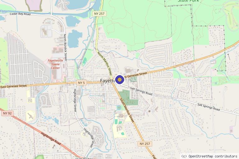 Map showing the location of Revitalize Aesthetics in Fayetteville, NY