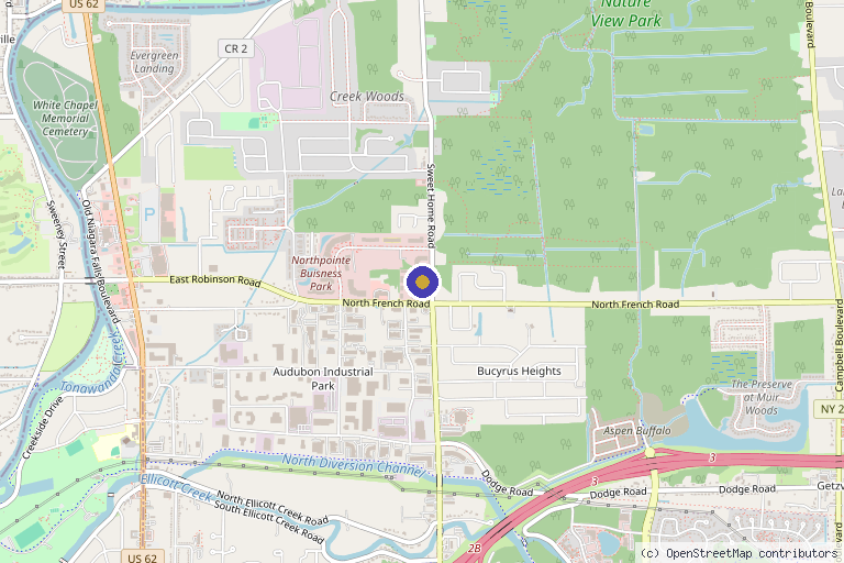 Map showing the location of Luminescence Aesthetics Buffalo in Buffalo, NY