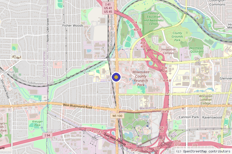 Map showing the location of Solstice Health in Milwaukee, WI