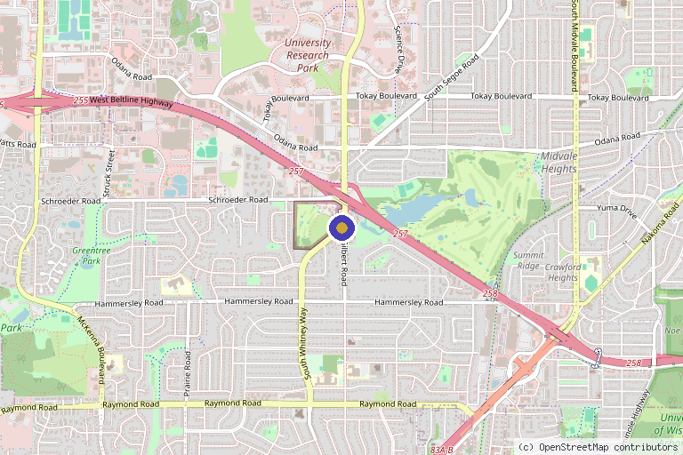Map showing the location of Springtime Health and Wellness in Madison, WI