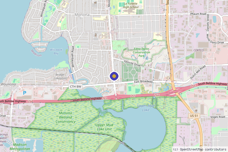 Map showing the location of Midwest Regenerative Therapeutics in Madison, WI