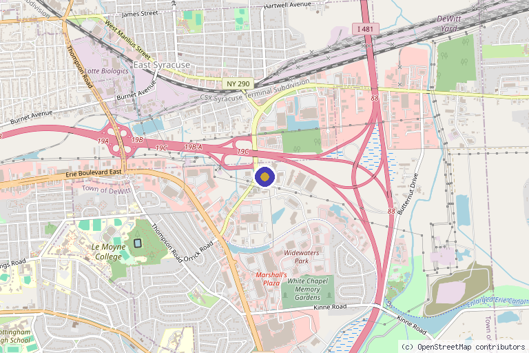 Map showing the location of CNY Cosmetic & Reconstructive Surgery in East Syracuse, NY