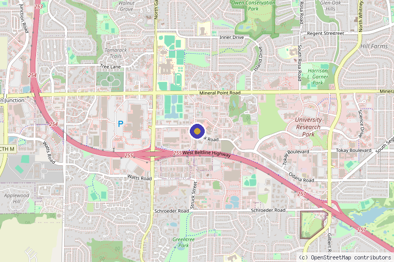 Map showing the location of Medical Procedures of Wisconsin in Madison, WI