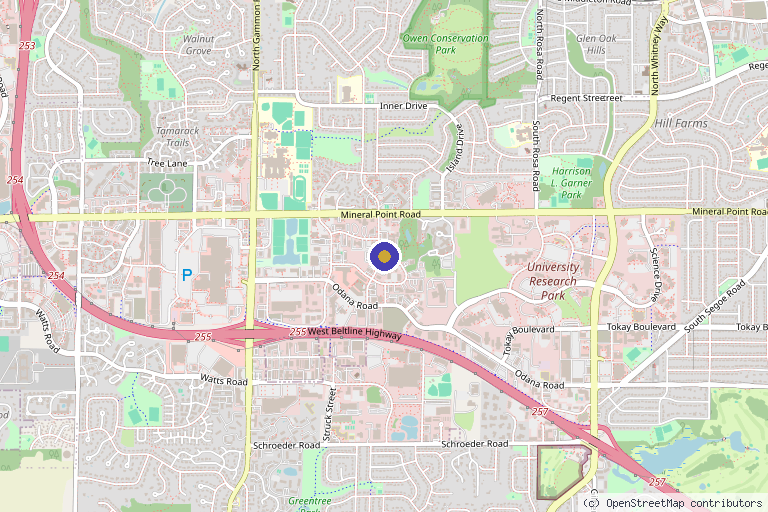 Map showing the location of Nuovo Te in Madison, WI