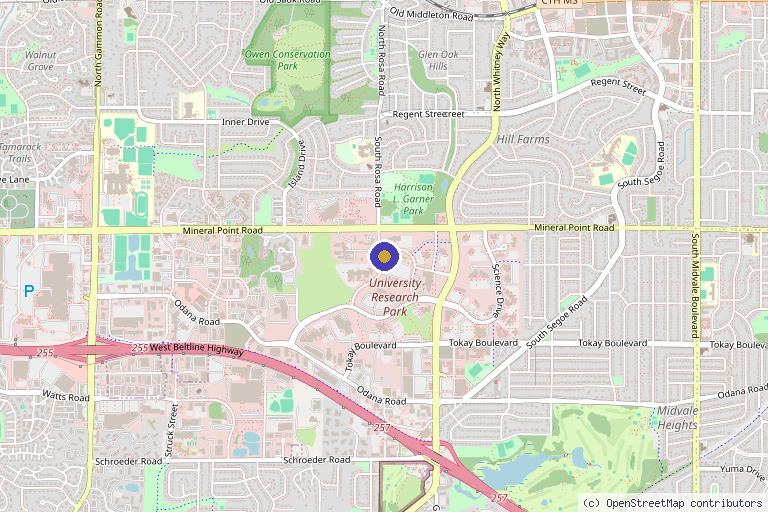 Map showing the location of WiCell Research Institute Inc in Madison, WI