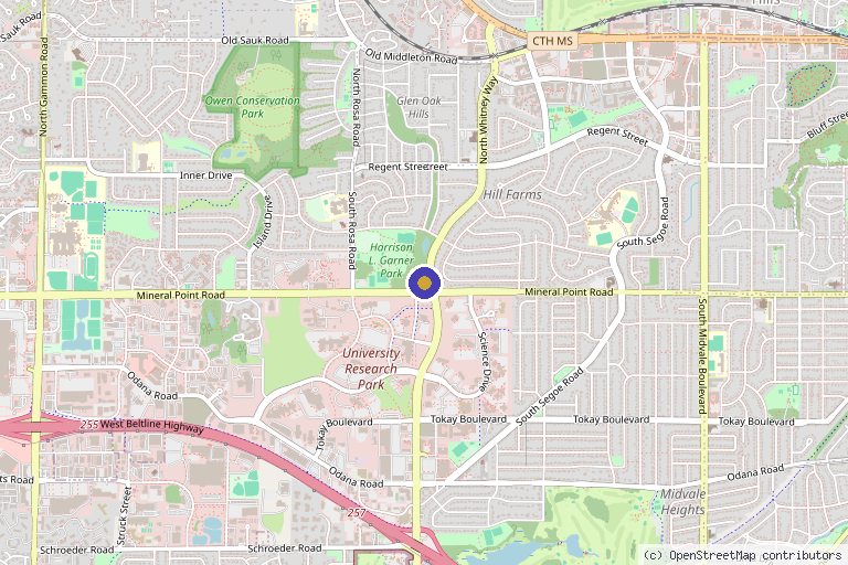 Map showing the location of Carbon World Health in Madison, WI