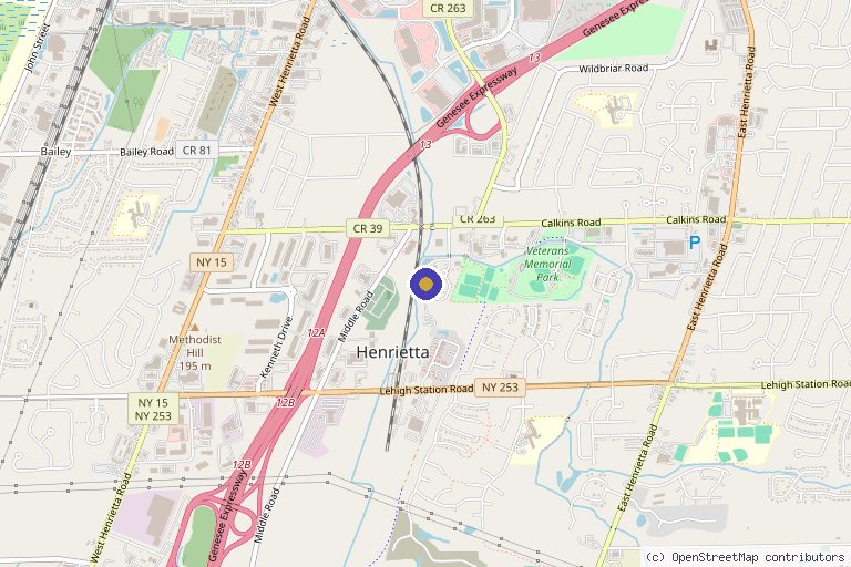 Map showing the location of Rochester Brain & Spine in Rochester, NY