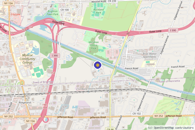 Map showing the location of Dr. Pam Grover in Rochester, NY