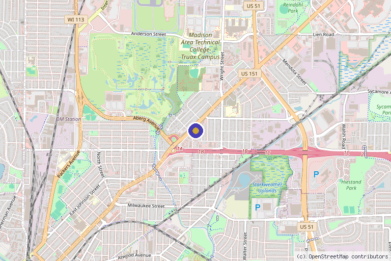 Map showing the location of Forward Natural Medicine - East Madison in Madison, WI