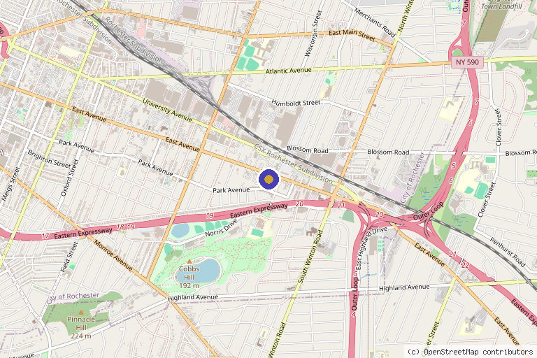 Map showing the location of Refresh Medical in Rochester, NY