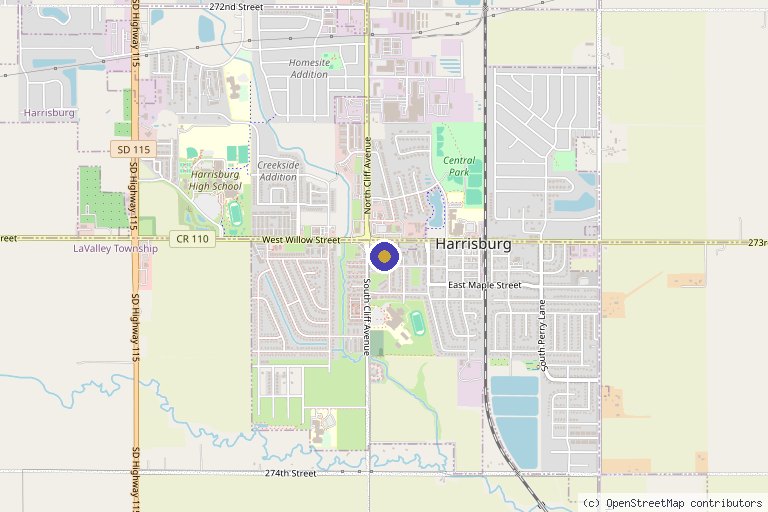 Map showing the location of Vitalis MVMT + Wellness in Harrisburg, SD