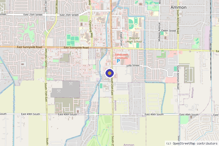 Map showing the location of Ridgeline Longevity and Aesthetics in Idaho Falls, ID