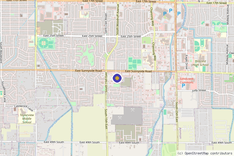 Map showing the location of Revive Aesthetics & Wellness Center in Idaho Falls, ID