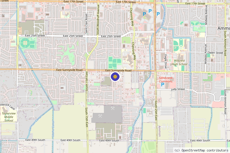 Map showing the location of Rosemark Aesthetics in Idaho Falls, ID
