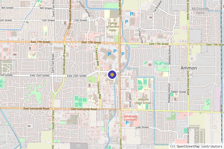 Map showing the location of Wholesome Health & Aesthetics in Idaho Falls, ID