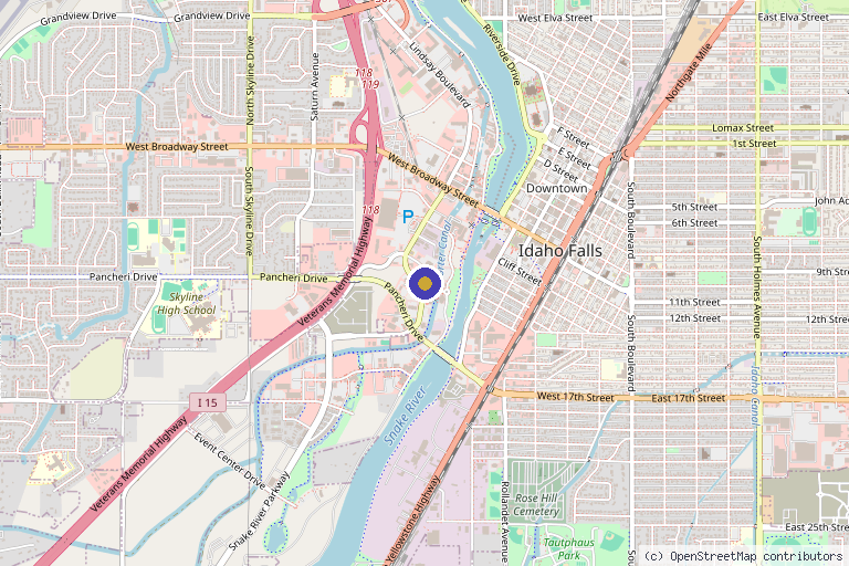 Map showing the location of Ageless Aesthetics MedSpa in Idaho Falls, ID