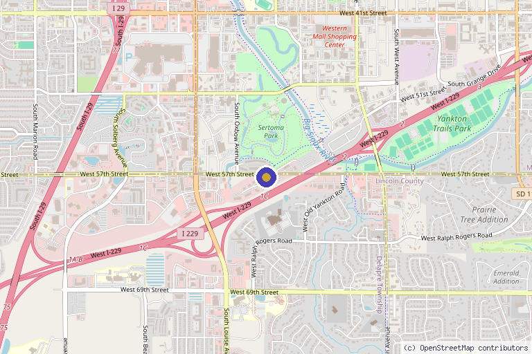Map showing the location of We Build Champions in Sioux Falls, SD
