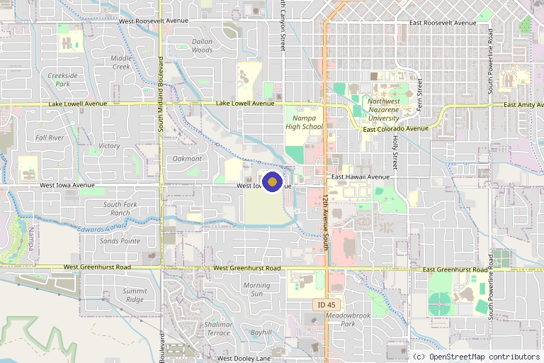 Map showing the location of BioCell Med Spa in Nampa, ID